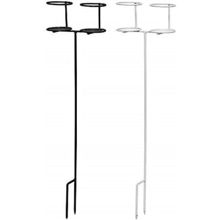 Decko Products Decko Outdoor Heavy Duty Double Beverage Holder, White/Black, 2PK 30252